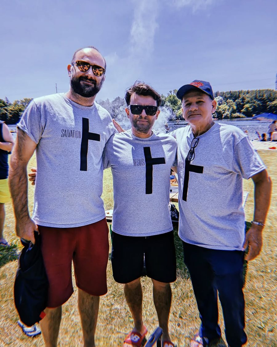 MD4U original cross tees worn by customers